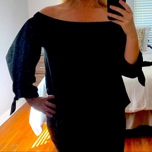 Black off the shoulder top